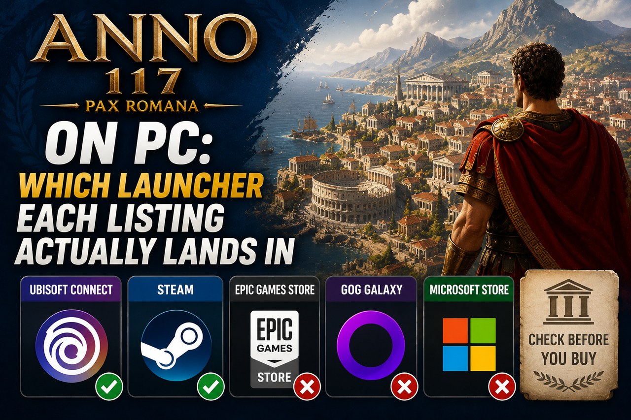 Anno 117 Pax Romana sur PC : dans quel launcher atterrit chaque offre