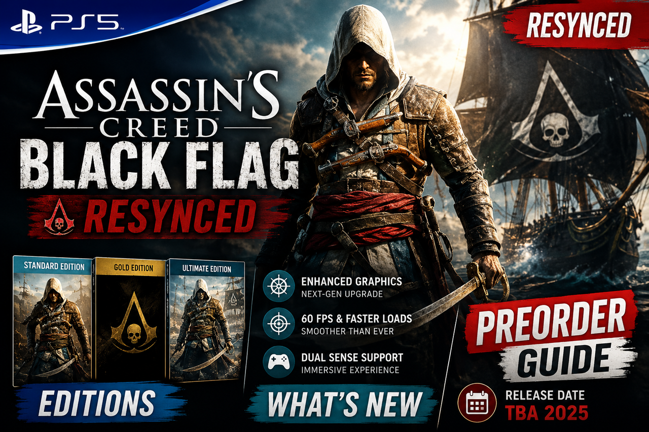 Assassin's Creed Black Flag Resynced sur PS5 : éditions, nouveautés et guide de précommande