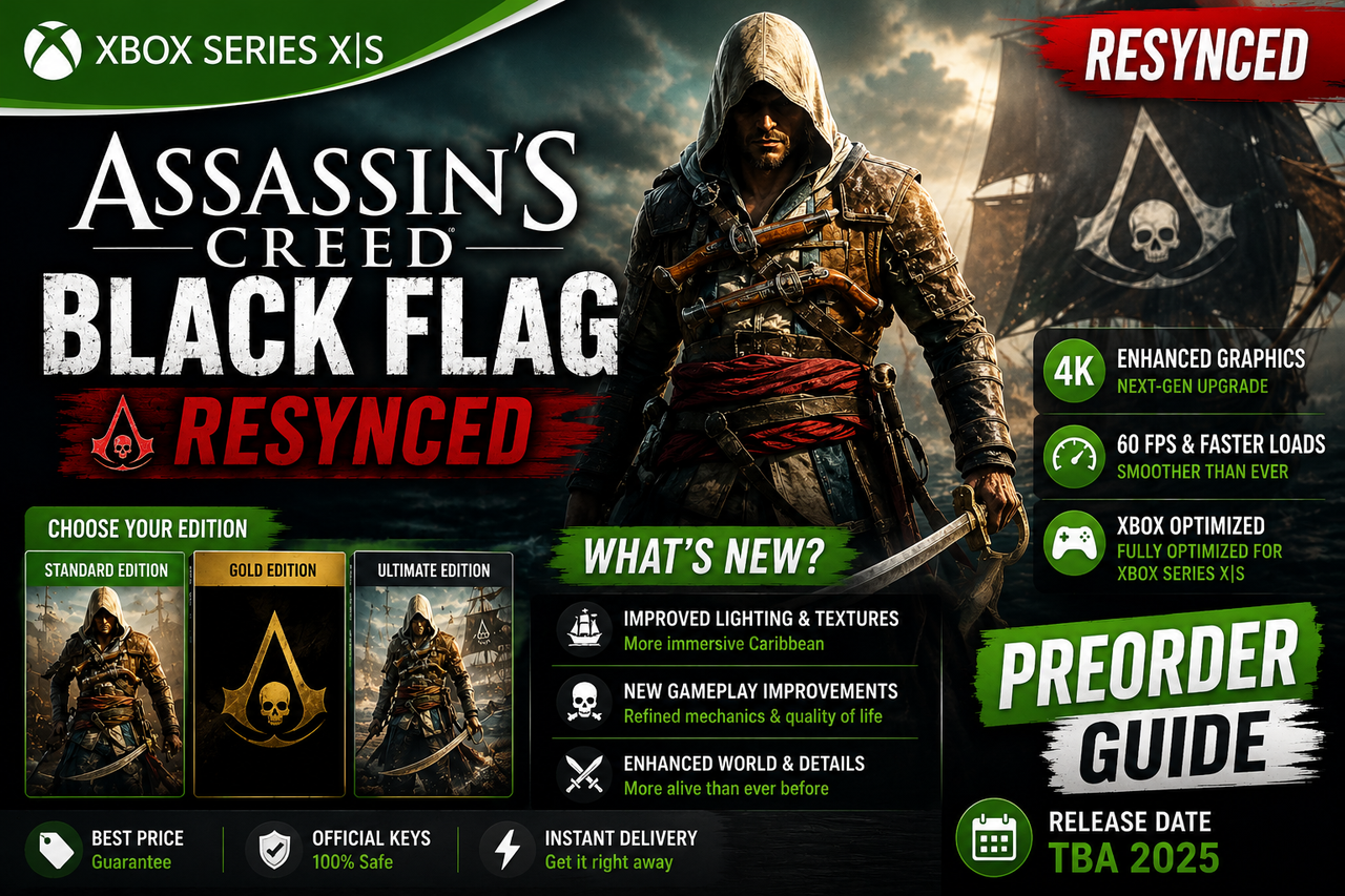 Assassin's Creed Black Flag Resynced sur Xbox : éditions, nouveautés et guide de précommande