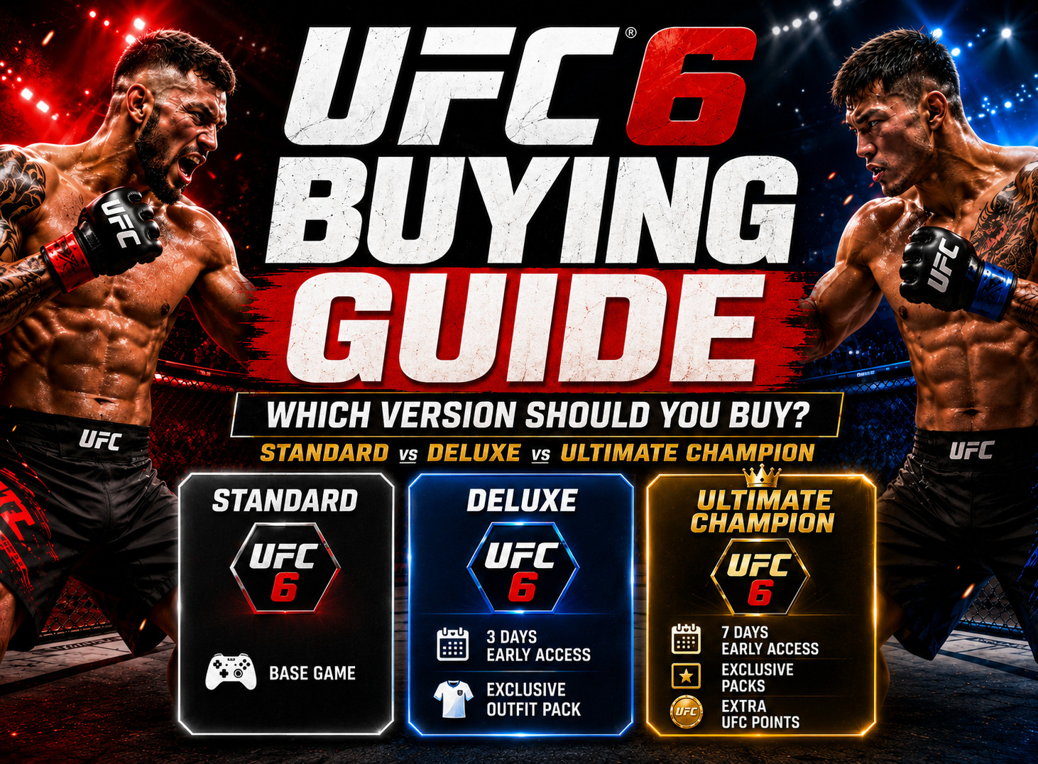 EA Sports UFC 6 : éditions, nouveautés et comparatif PS5 vs Xbox
