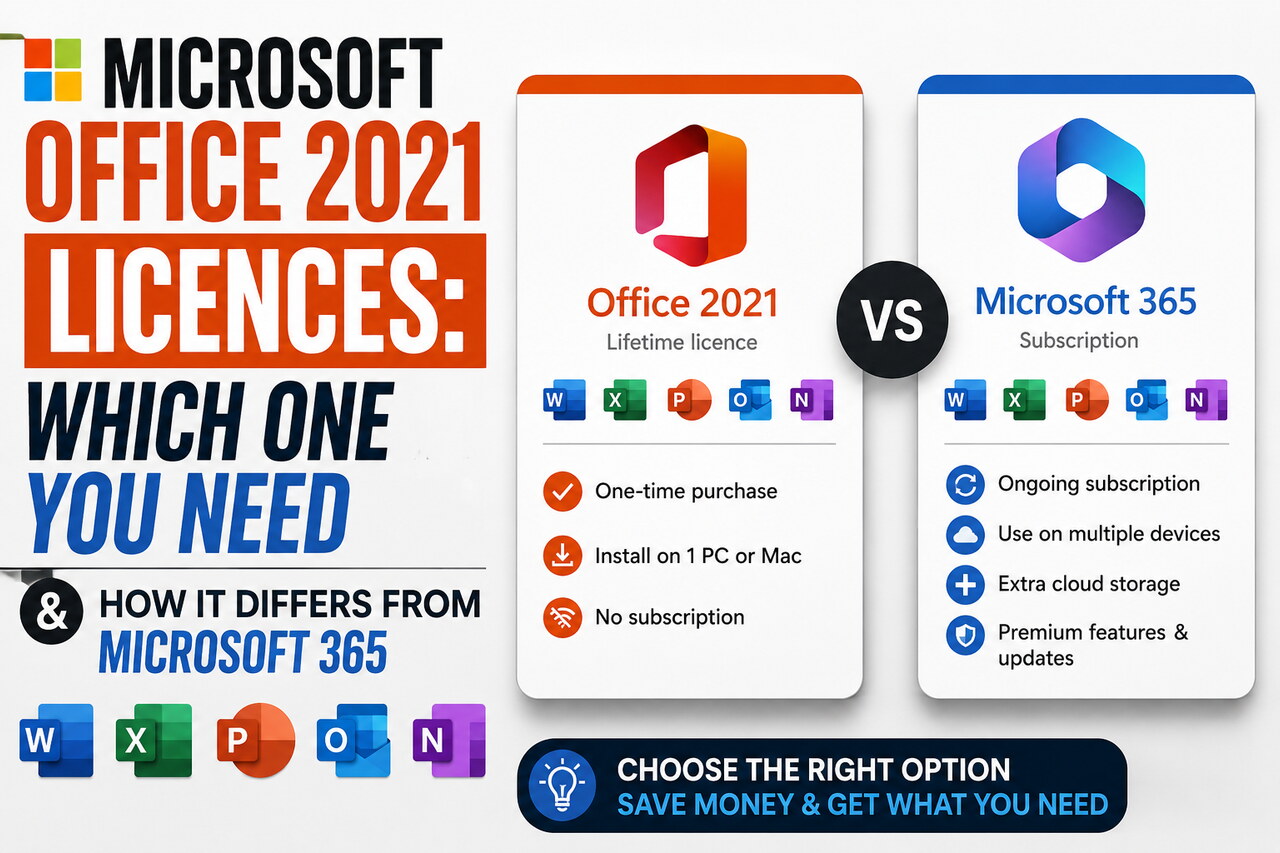 Licences Microsoft Office 2021 : laquelle choisir et en quoi elle diffère de Microsoft 365