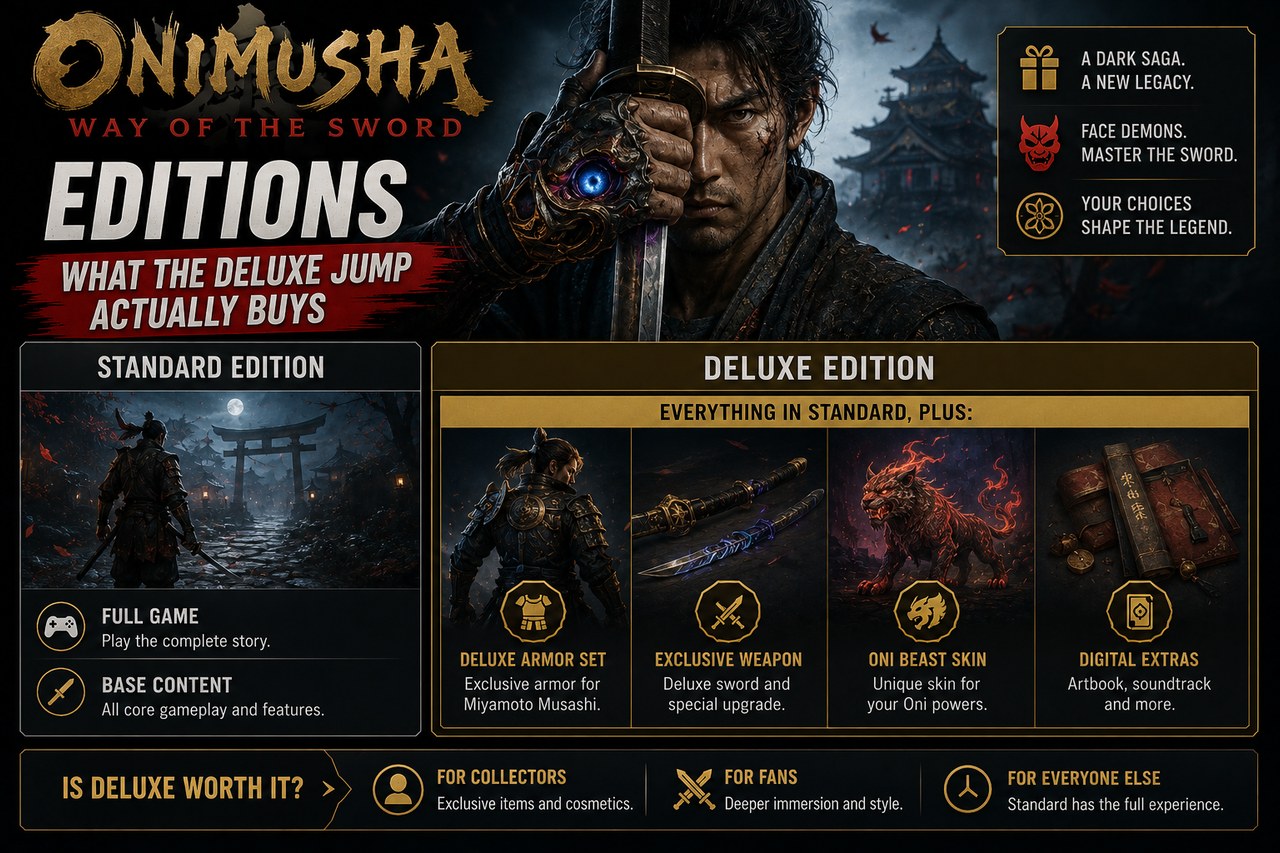 Éditions d'Onimusha Way of the Sword : ce que paie le passage en Deluxe