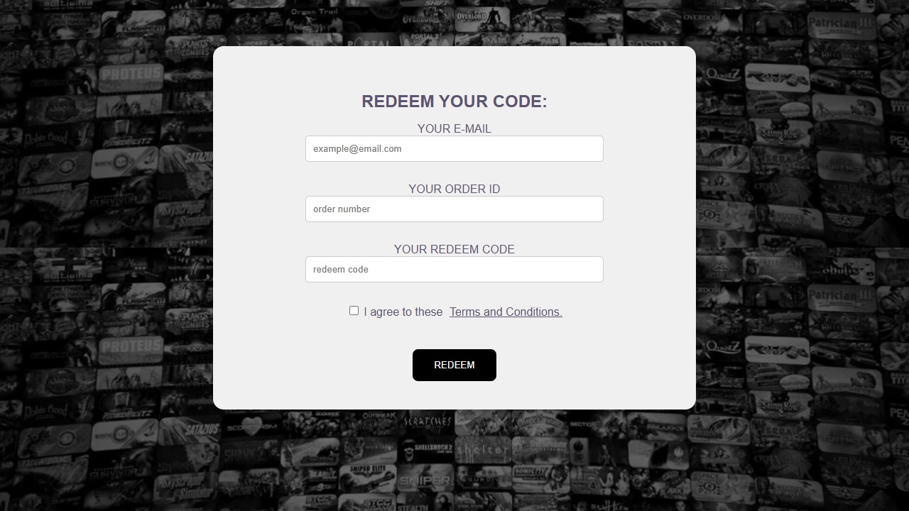 Formulaire Dingdang avec commande, code et e-mail