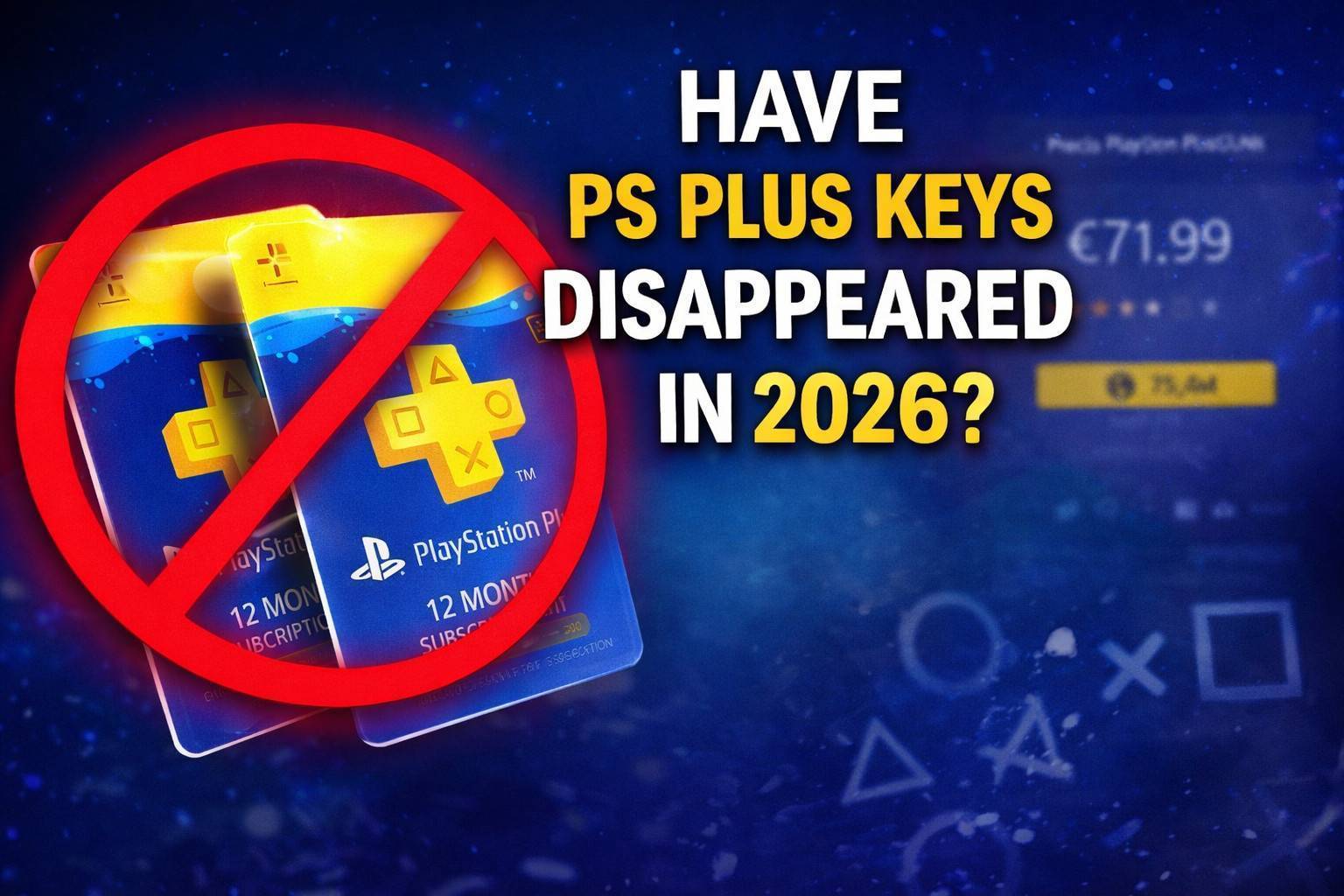 Les cartes PlayStation Plus Essential de 12 mois sont épuisées